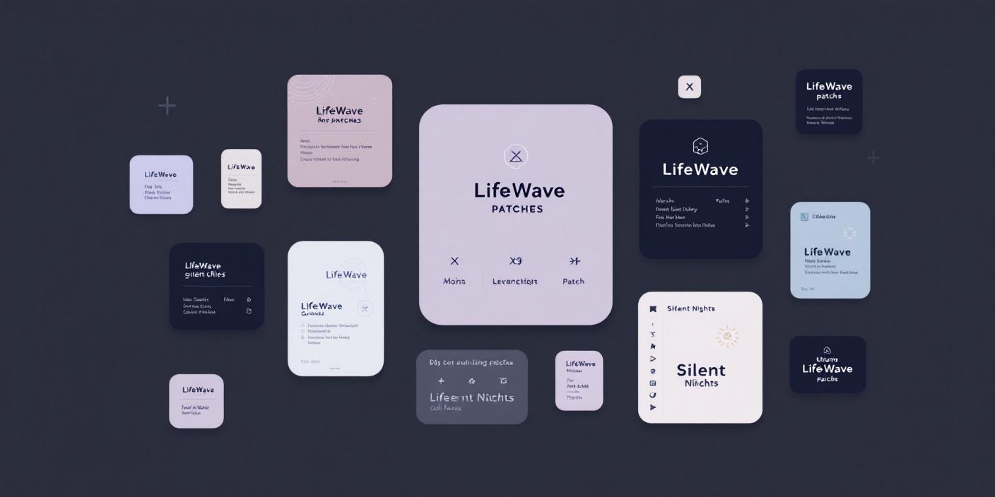 Variedad de parches LifeWave con iconos que representan sus funciones.